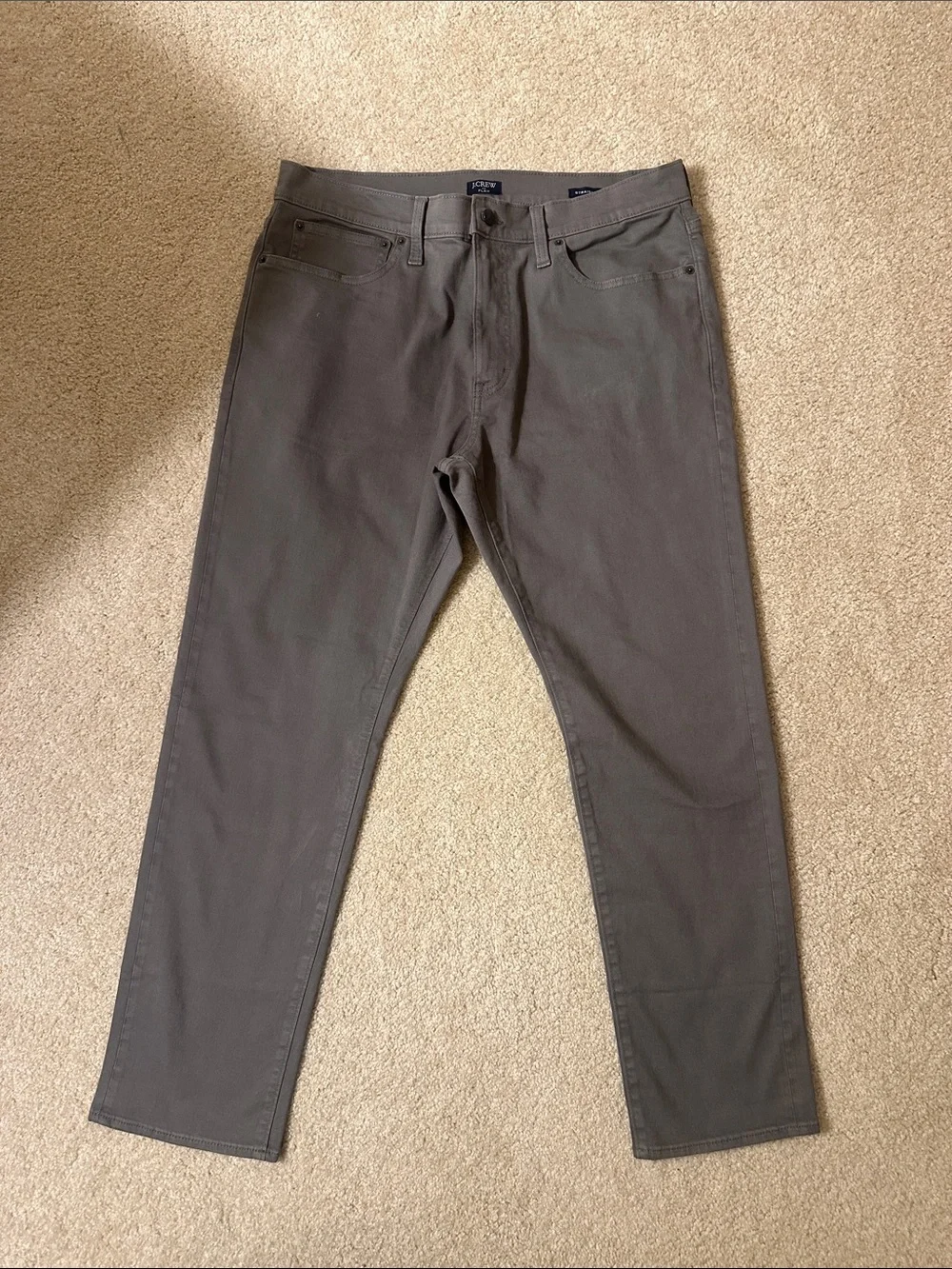 J. Crew Men's Slim Straight Pants - Charcoal Gray. W33,L30